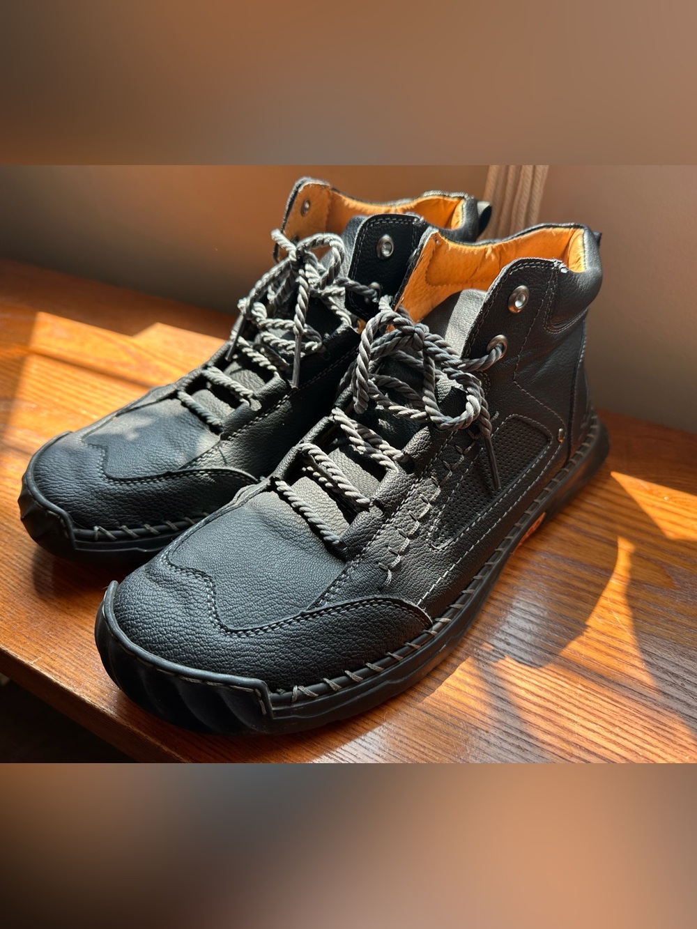 Salkin Men's Black High-Top Casual Leather Boots